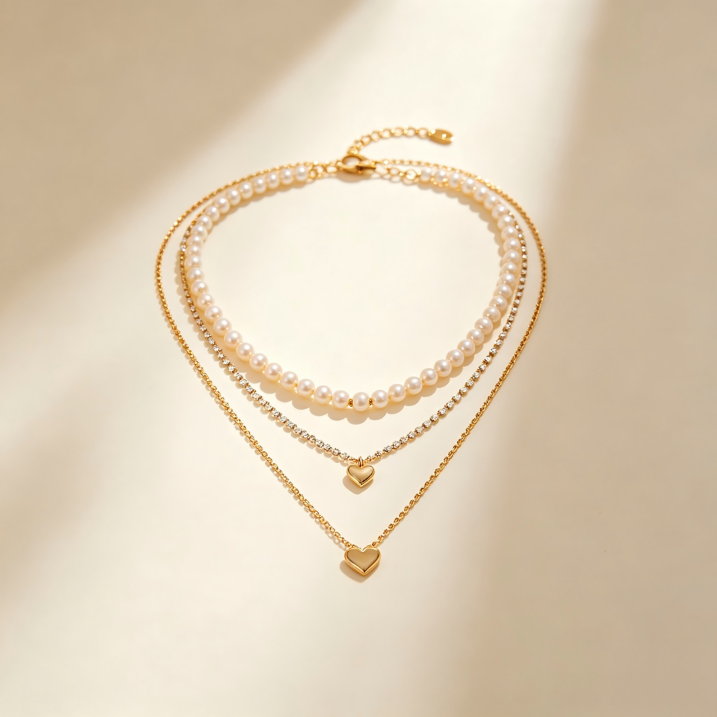 Graduated Gold Chevron Collar Necklace