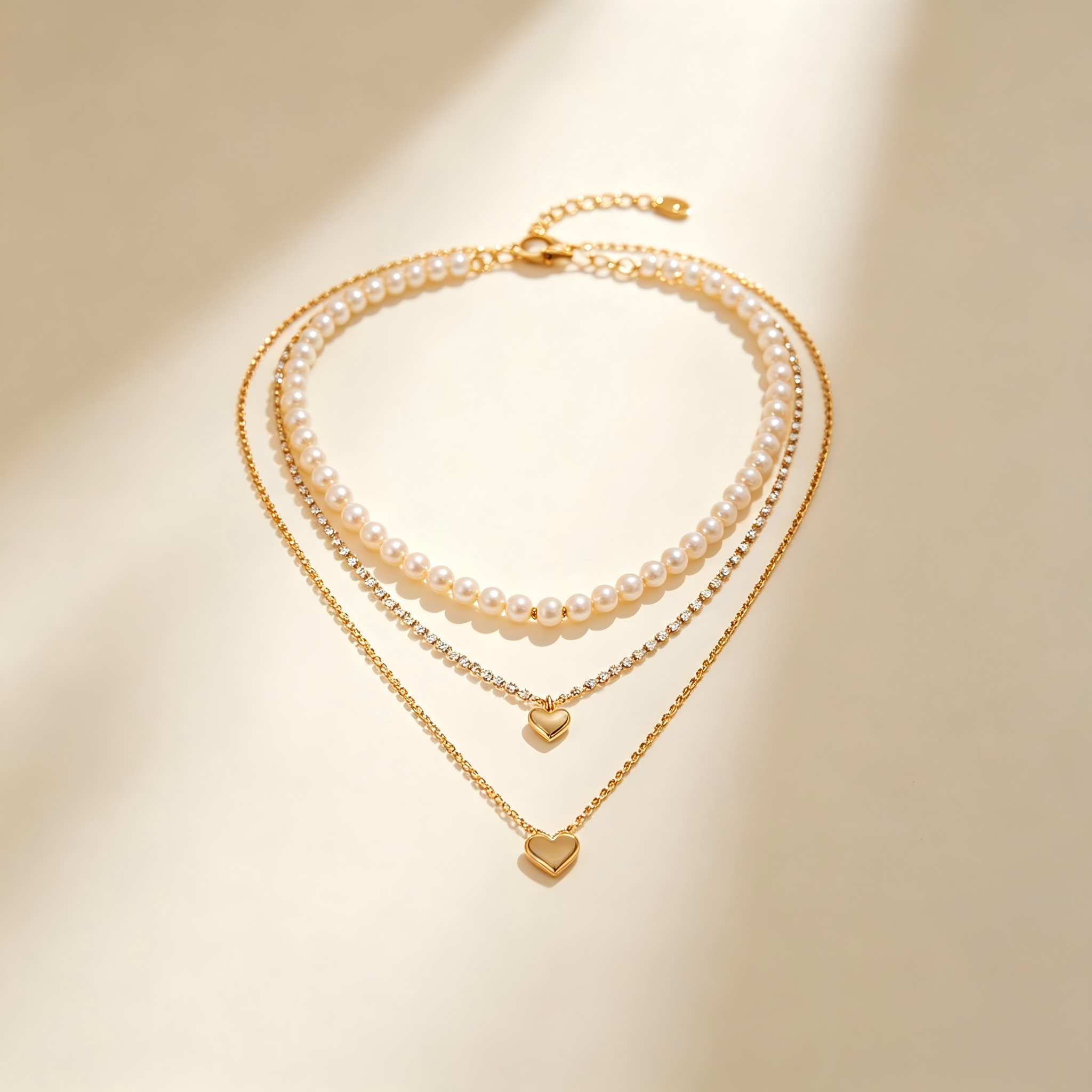 Graduated gold necklace