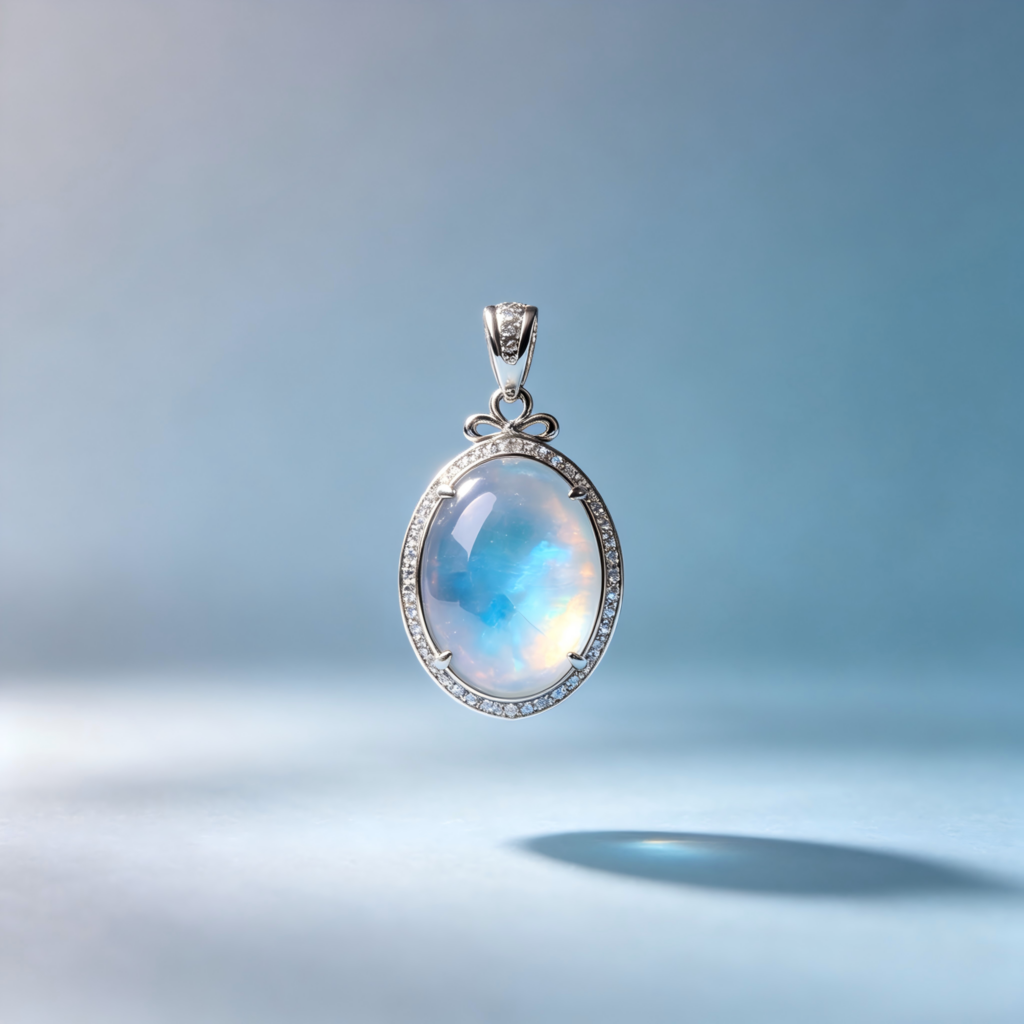 Ethereal Moonstone Solitaire Pendant