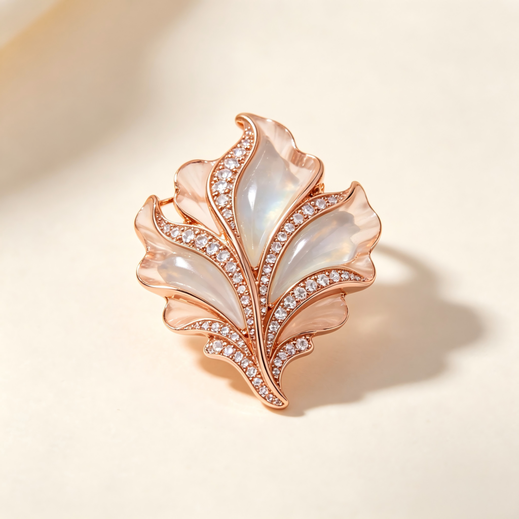 Carved Rose Gold Floral Statement Ring